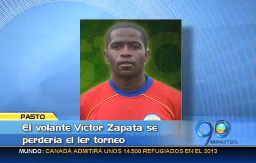 Por una trombosis venosa, Víctor Zapata se perdería este torneo con el Pasto