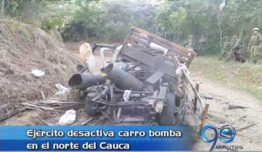 Ejército desactivó carro bomba en el norte del Cauca