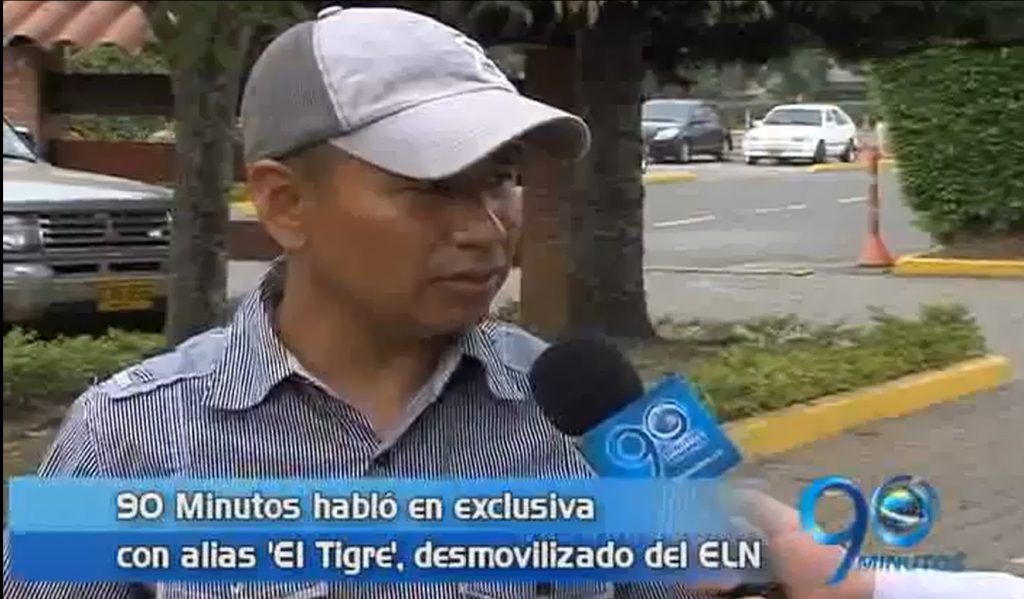 Alias 'El Tigre' desmovilizado del ELN habló con 90 Minutos