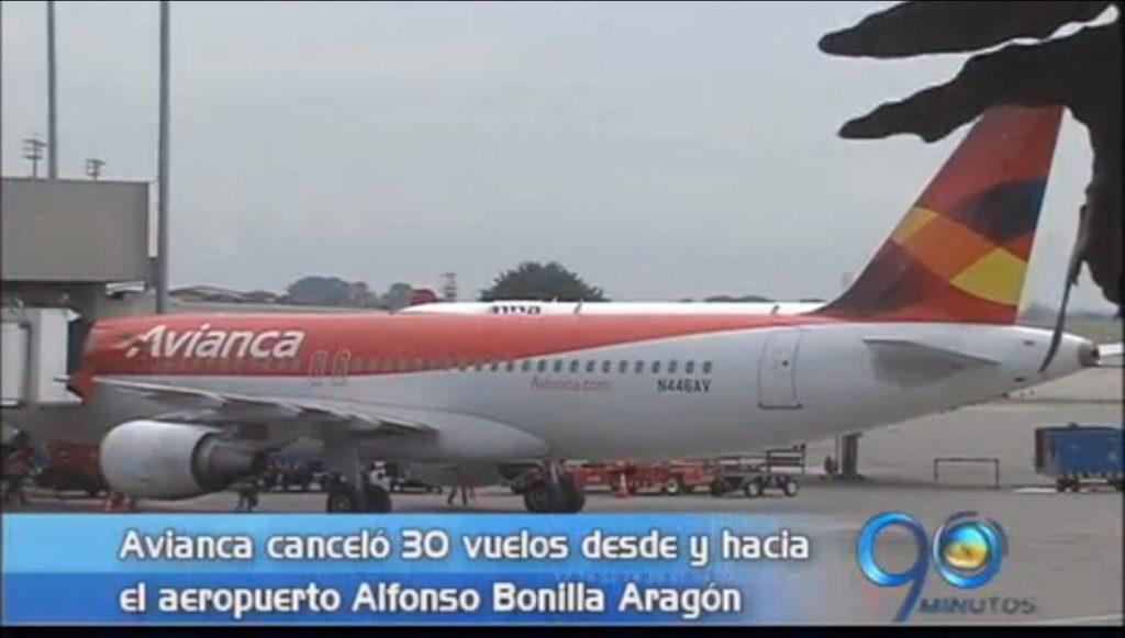 Avianca ha cancelado 30 vuelos que llegan o salen del aeropuerto Alfonso Bonilla Aragón