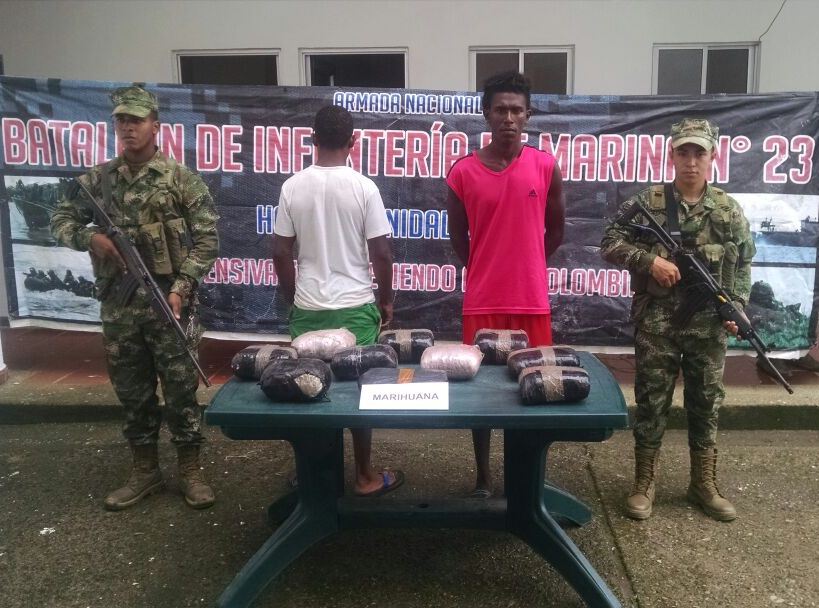 La Armada incauta marihuana del ELN en selvas del Chocó