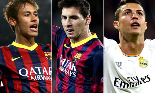 Cristiano Ronaldo, Lionel Messi y Neymar, finalistas por el balón de oro