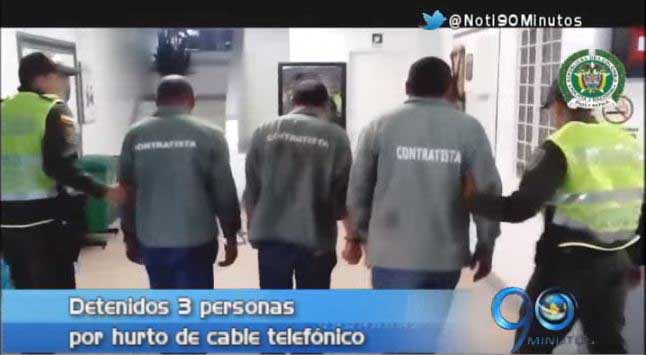 Policía capturó a tres hombres sindicados de hurto de cable telefónico