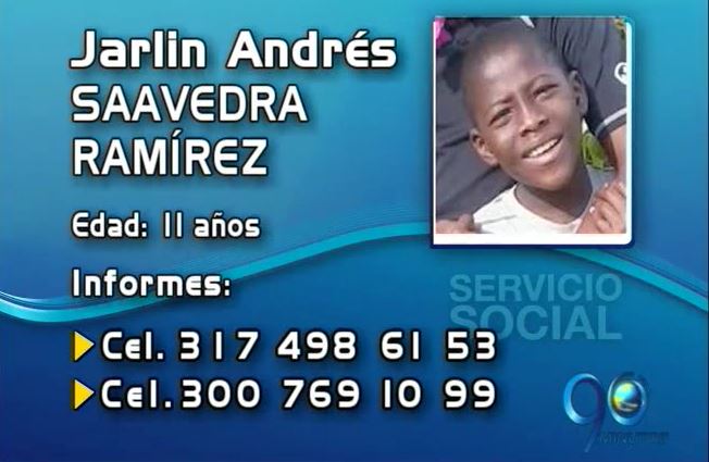 Niño de 11 años desapareció el pasado 13 de abril en Cali