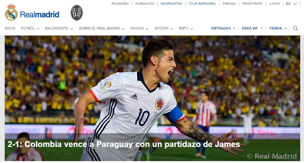 Real Madrid reconoció el buen partido de James Rodríguez ante Paraguay