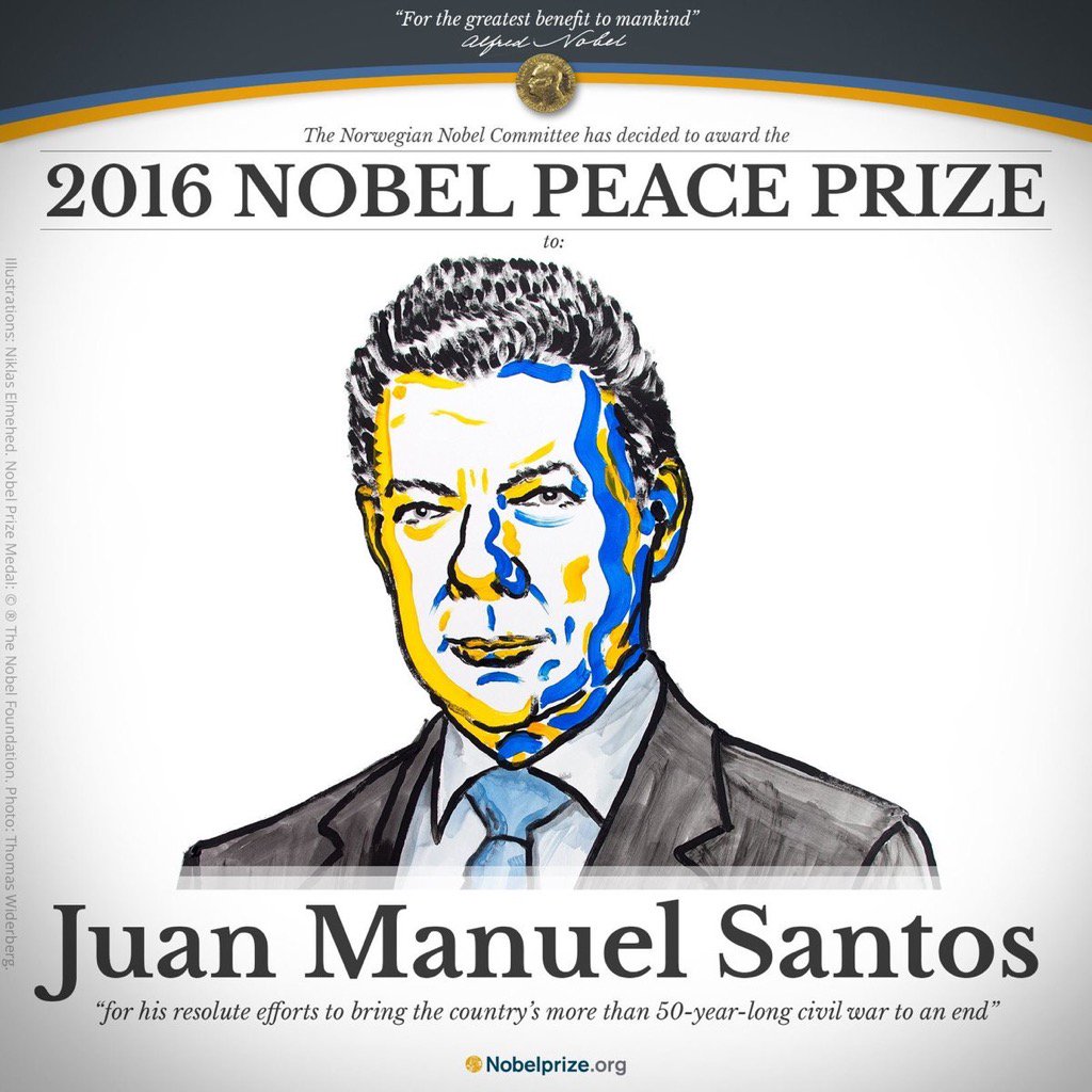 Juan Manuel Santos gana premio Nobel de la Paz