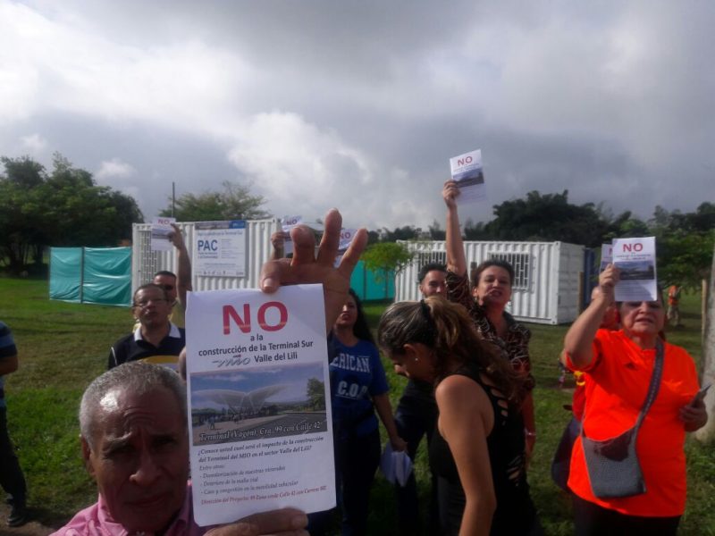 Residentes del barrio Valle del Lili se oponen a construcción de Terminal sur del Mío