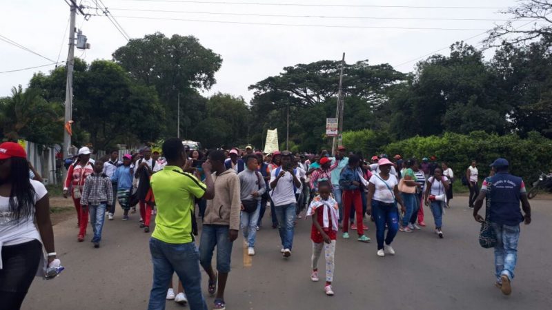 Bloqueo en vías de Jamundí por protestas de las comunidades afrodescendientes