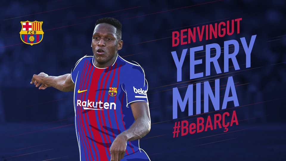¡Ya es oficial! El futbolista caucano Yerry Mina es nuevo jugador del FC Barcelona