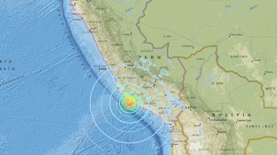Terremoto en Perú deja al menos dos muertos y 65 heridos