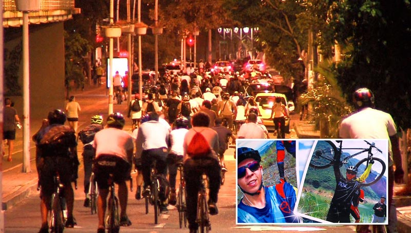 Con ciclopaseo nocturno rechazan asesinato de ciclista Sebastián Suárez en Cali