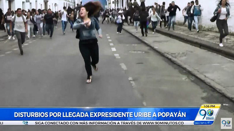 Visita de Álvaro Uribe a Popayán desató enfrentamientos entre estudiantes y fuerza pública