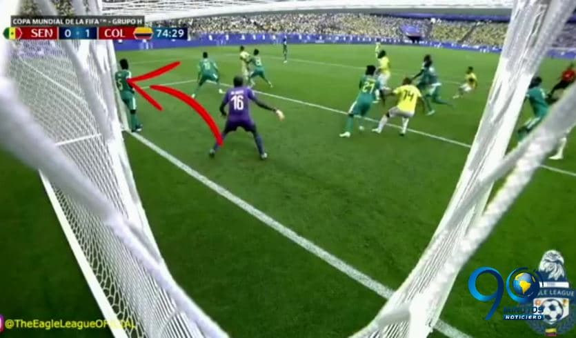 Furor en redes sociales por posición de jugador de Senegal en gol de Colombia