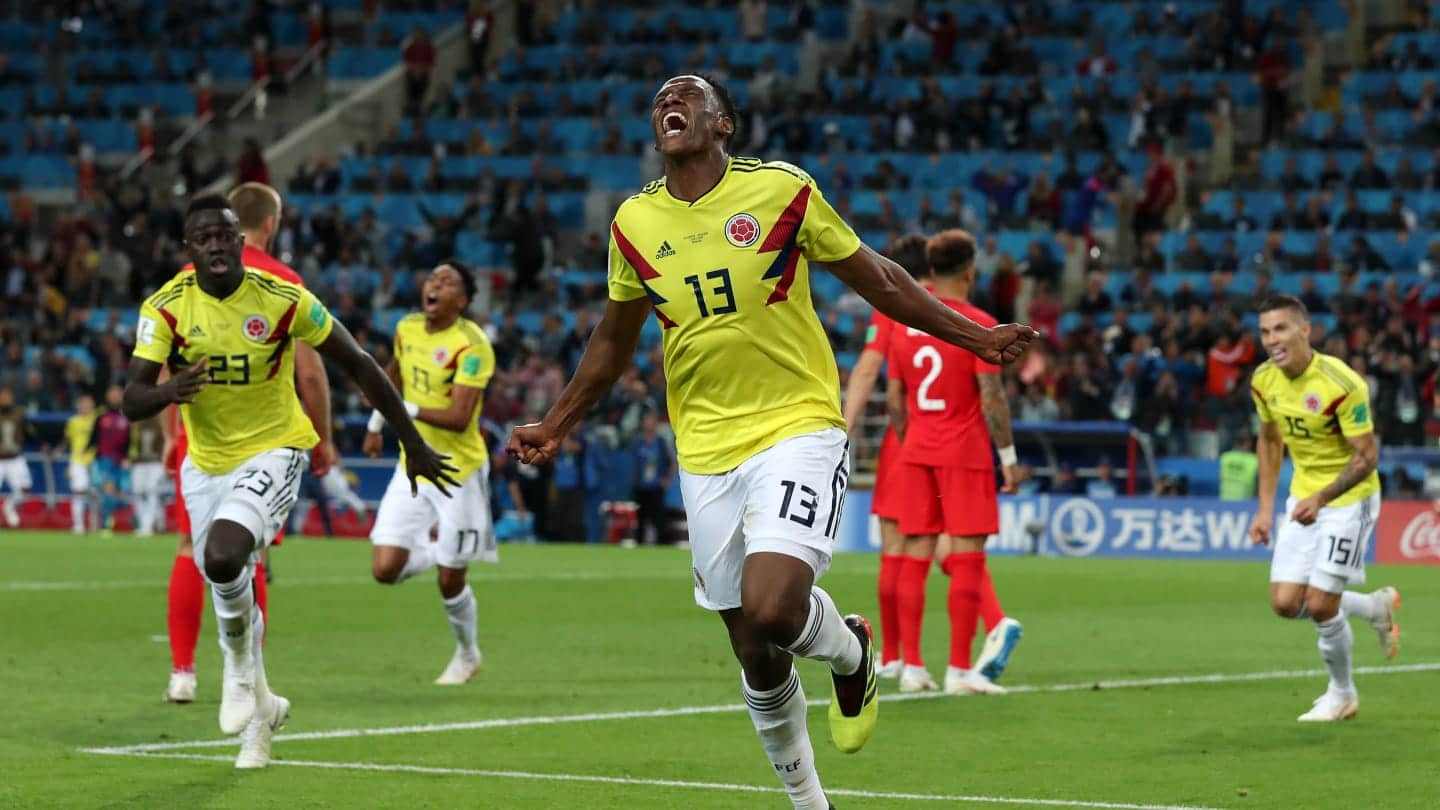 Yerry Mina pasó a la historia en Rusia: 3 goles de cabeza