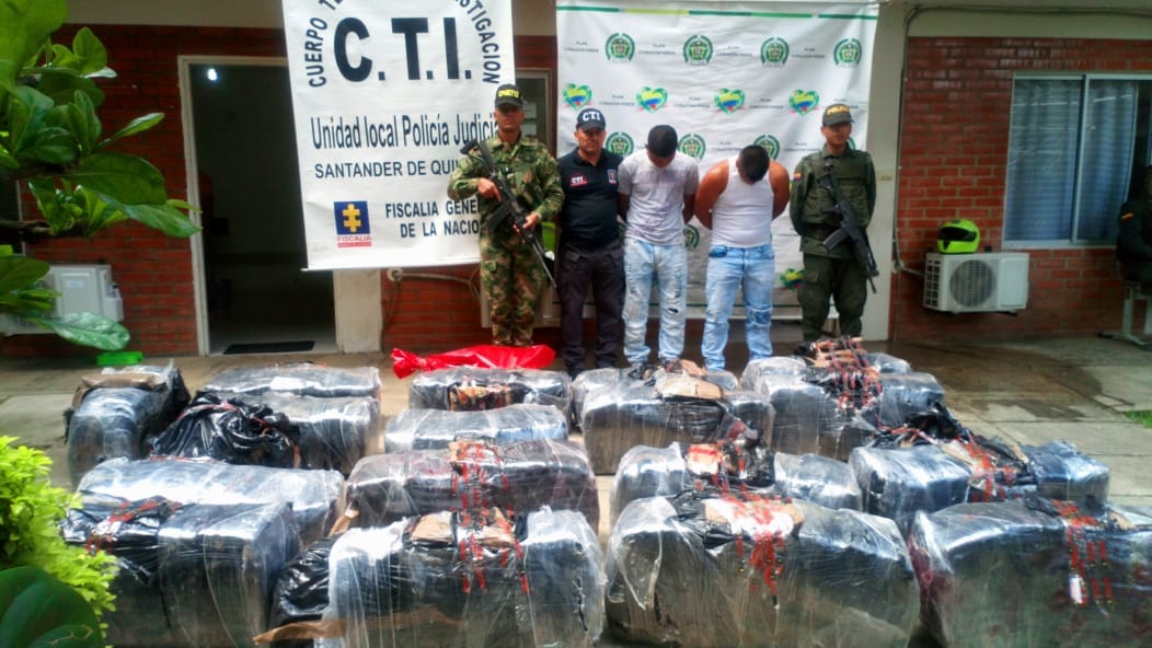 Cárcel a dos hombres que tenían en su poder 451 kilos de marihuana en Cauca