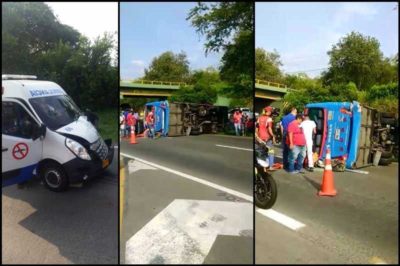 Accidente entre ambulancia y bus dejó dos mujeres muertas en vía Buga-Tuluá