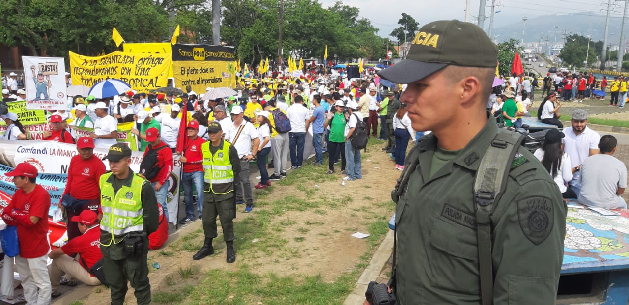 Así se vivió la movilización por el Día Internacional del Trabajo en Cali