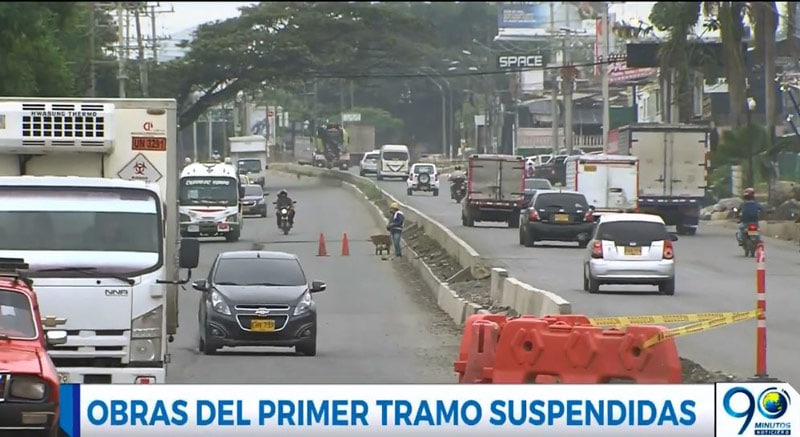 Por falta de recursos del contratista, suspenden obra de antigua vía Cali – Yumbo
