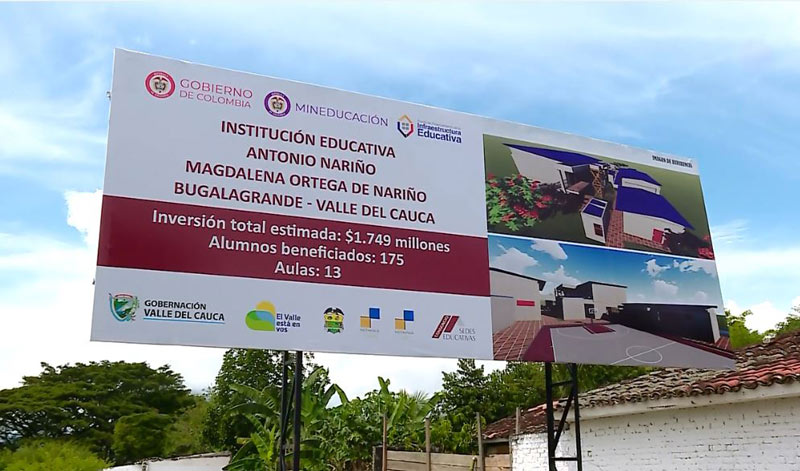 Fijan plazo de 15 días al Gobierno Nacional para avanzar en obras de colegios del Valle