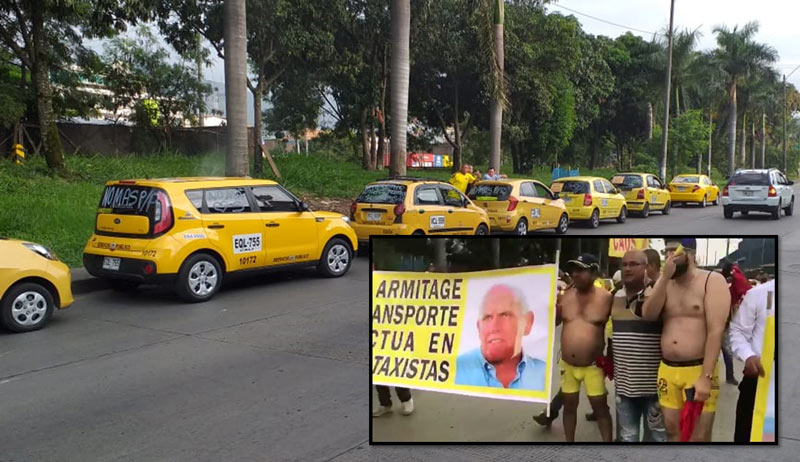 Taxistas de Cali iniciaron su manifestación en calzoncillos amarillos ¿Qué piden?