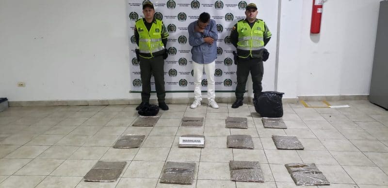 Cárcel a hombre que transportaba 10 kilos de marihuana de Cali a Bogotá