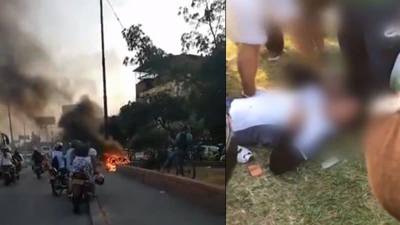 Habitantes de barrio al sur de la ciudad golpean y queman la moto de un supuesto ladrón