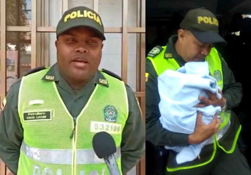 Con ayuda de un patrullero de la Policía, mujer tuvo a su bebé en una vía pública de Yumbo