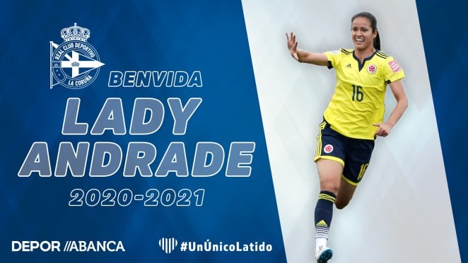 Colombiana Lady Andrade es nueva jugadora del Deportivo La Coruña