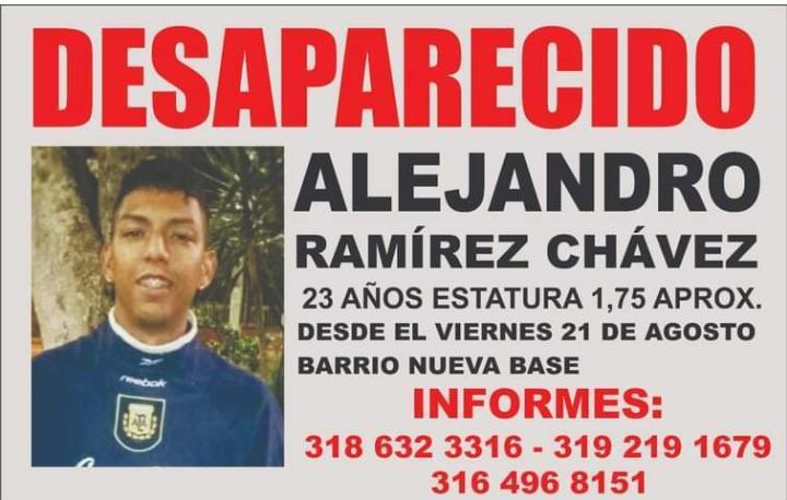 Familiares buscan a Alejandro Ramírez, joven desaparecido en Cali