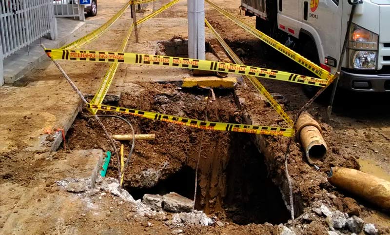 Emcali cerrará tres meses vía del barrio Ciudadela Comfandi por obras de alcantarillado