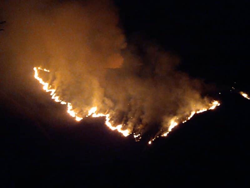 Incendio de cobertura vegetal en zona rural de El Cerrito, Valle