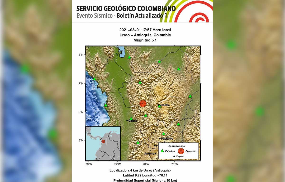 Fuerte temblor se sintió en diferentes partes de Colombia