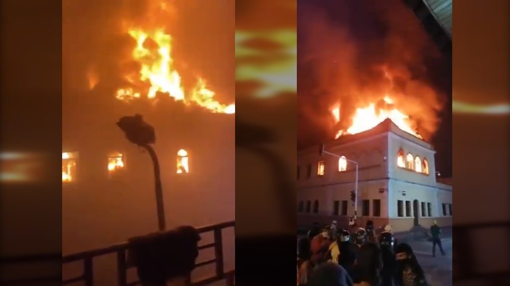 En medio de disturbios, fue incinerado el Palacio de Justicia de Tuluá