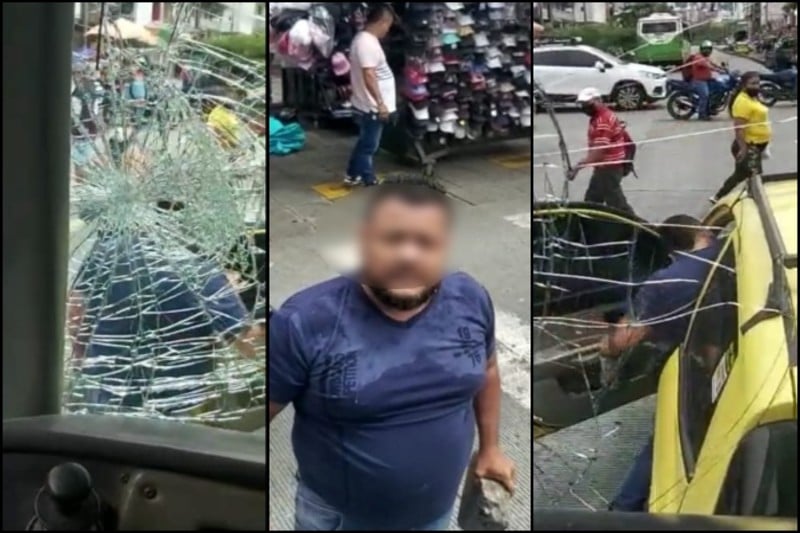 Taxista que atacó a un bus del Mío pidió disculpas por los hechos