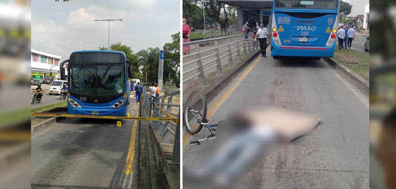 Muere ciclista arrollado por bus del Mío frente a estación Prados del Norte