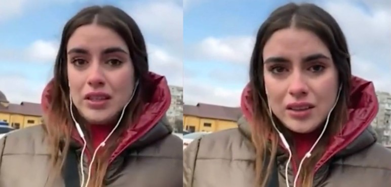 Padre desesperado le pide a reportera que se lleve a su hija en Ucrania