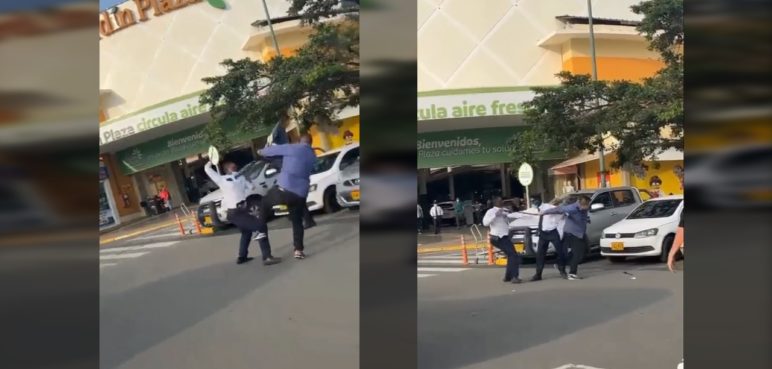Video: guarda de seguridad y usuario protagonizaron pelea en Jardín Plaza