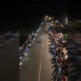 Motociclistas se tomaron vía al aeropuerto de Palmira para realizar piques