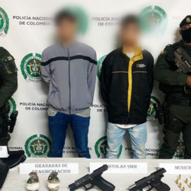 Dos capturados con granadas y armas de fuego en Cañaveralejo, Cali