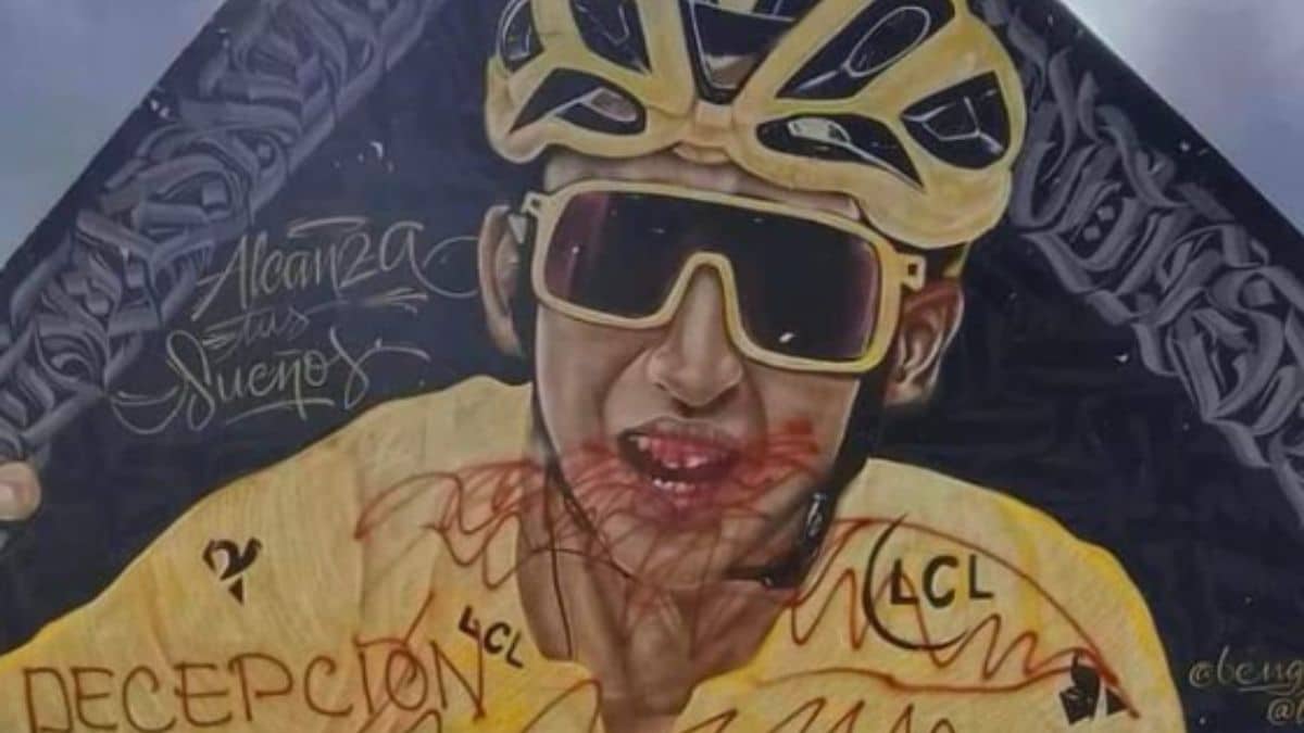 Mural de Egan Bernal fue vandalizado en Zipaquirá