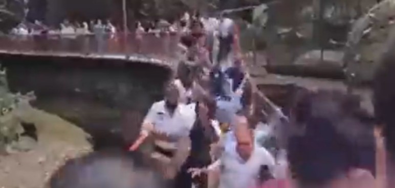 Video: Puente colgante de madera se desplomó en México