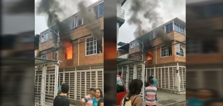 Una persona resultó herida tras incendio en el segundo piso de una casa en Cali