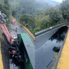 Aparatoso accidente a la altura del túnel de La Línea provocó el cierre de la vía