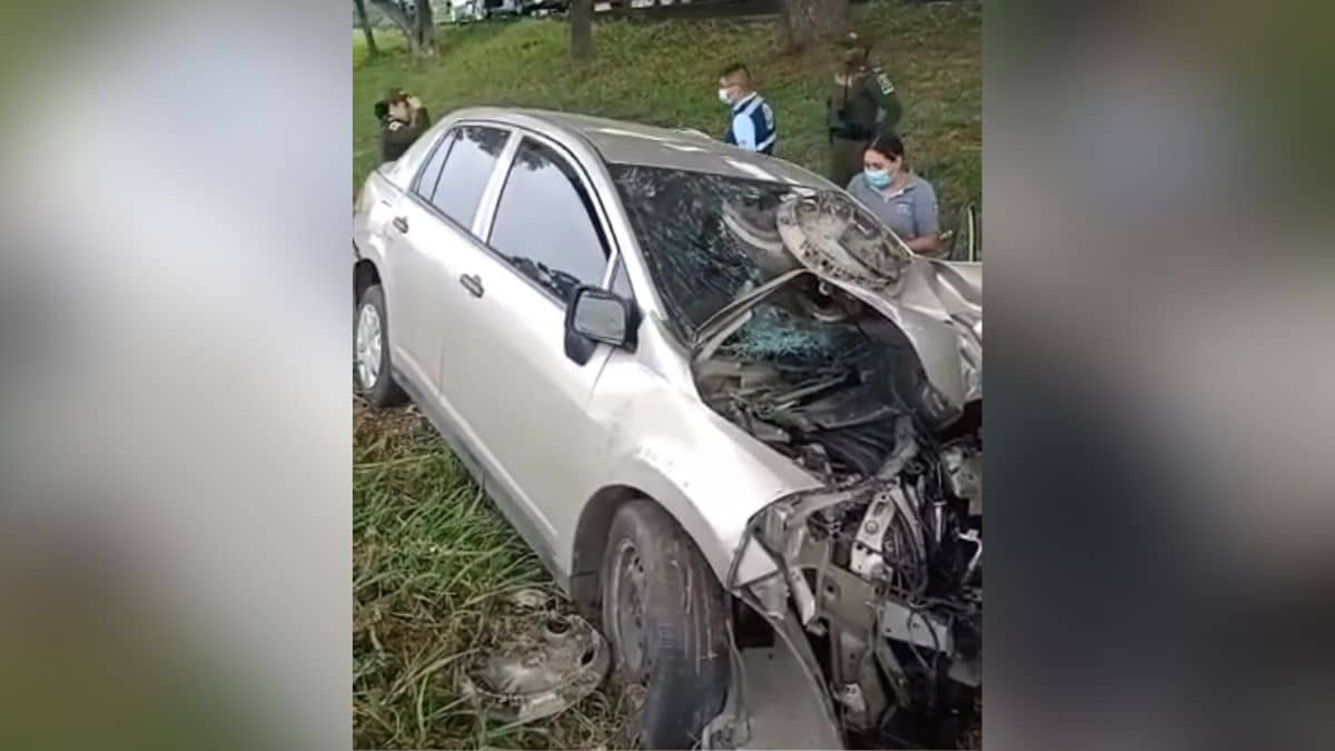 Hombre se salvó de milagro tras sufrir aparatoso accidente en recta Cali - Palmira