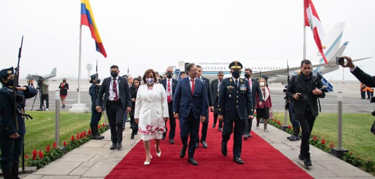 Petro inicia en Lima primera visita de Estado como Presidente de Colombia