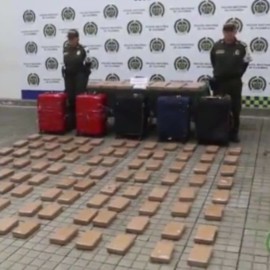 Policía logró incautar 125 kilos de cocaína que estaban camuflados en maletas