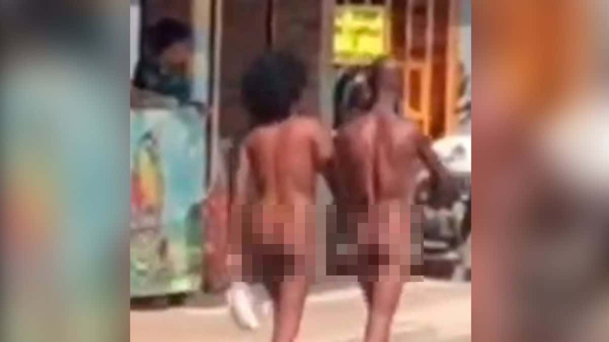 ¡De no creer! polémica por pareja caminando desnuda en las calles de Cali