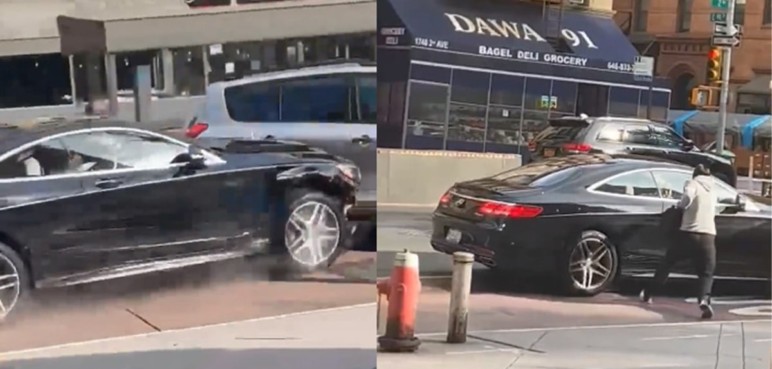 En lujoso Mercedes Benz roban 20.000 dólares, hubo persecución y choque