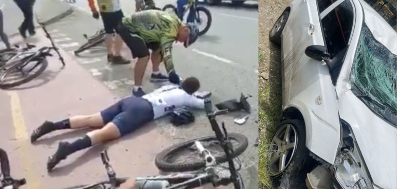 Video: Conductor atropelló a seis ciclistas y se dio a la fuga en Antioquia