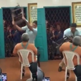 Video: Supuesto ‘pastor’ de una iglesia le pegó a un anciano con una silla